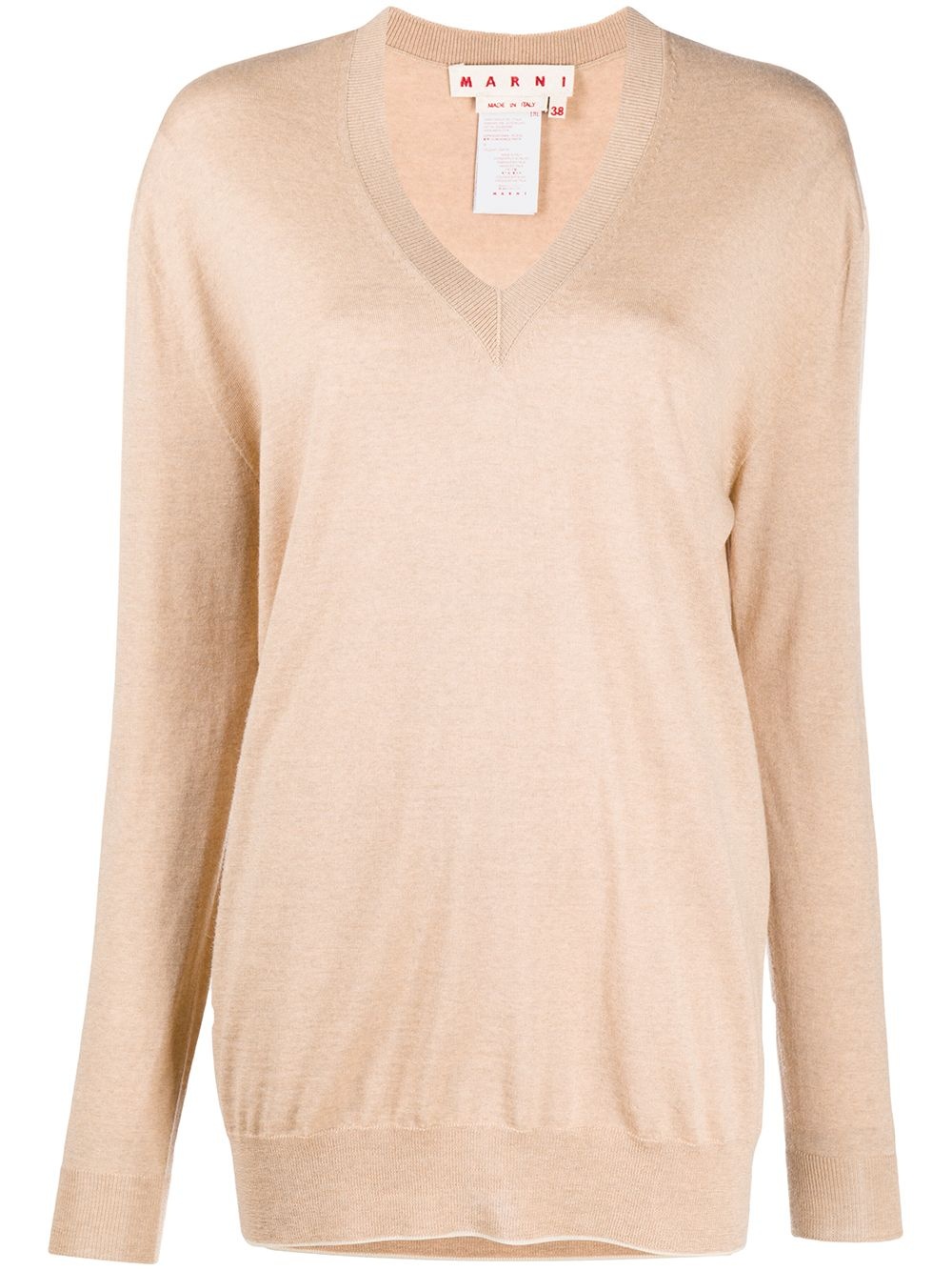 longline V-neck jumper - 1