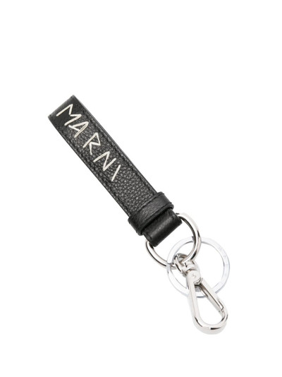 Marni embroidered-logo leather keychain outlook