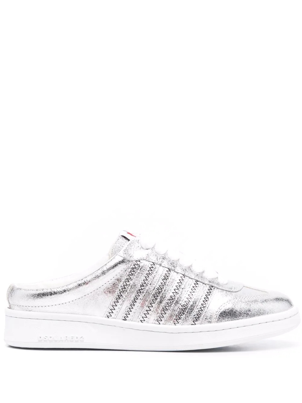 metallic-effect slip-on sneakers - 1