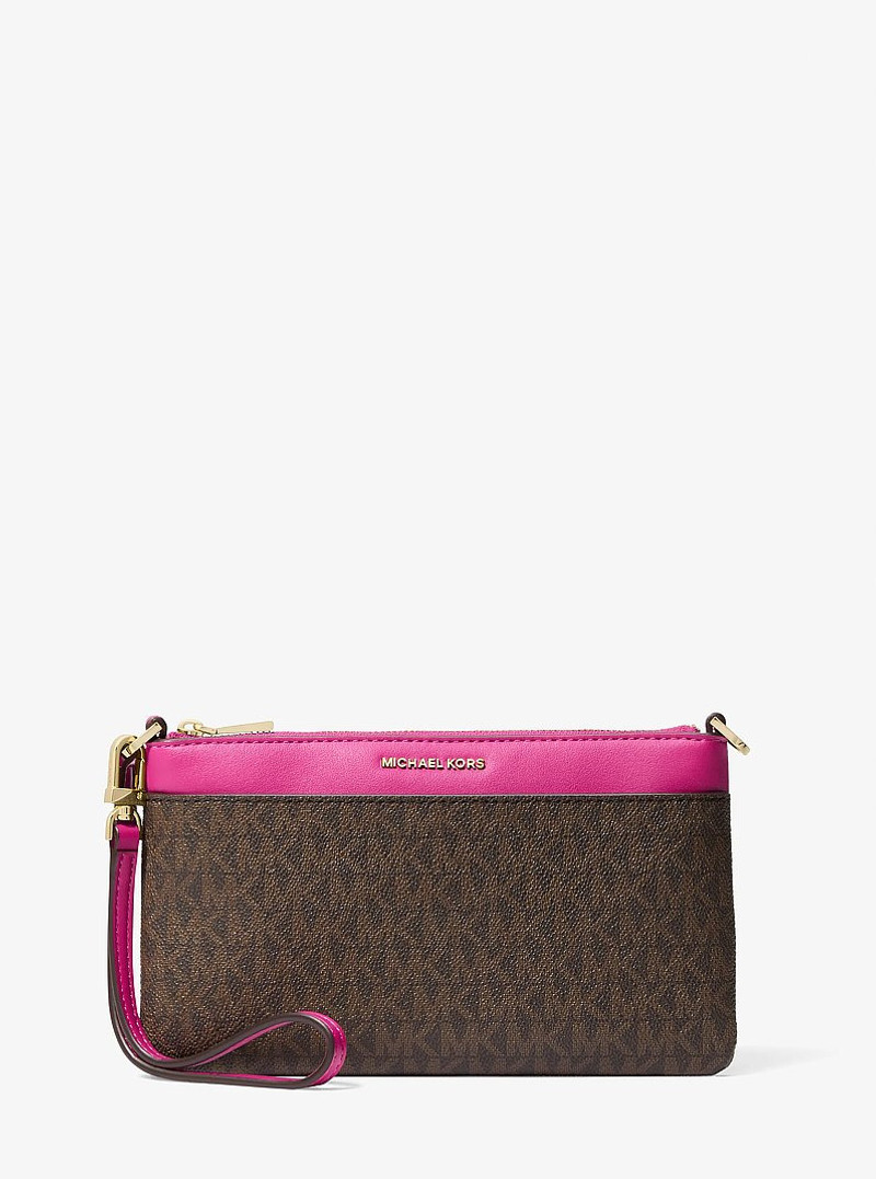 Jet Set Medium Signature Logo Wristlet 1