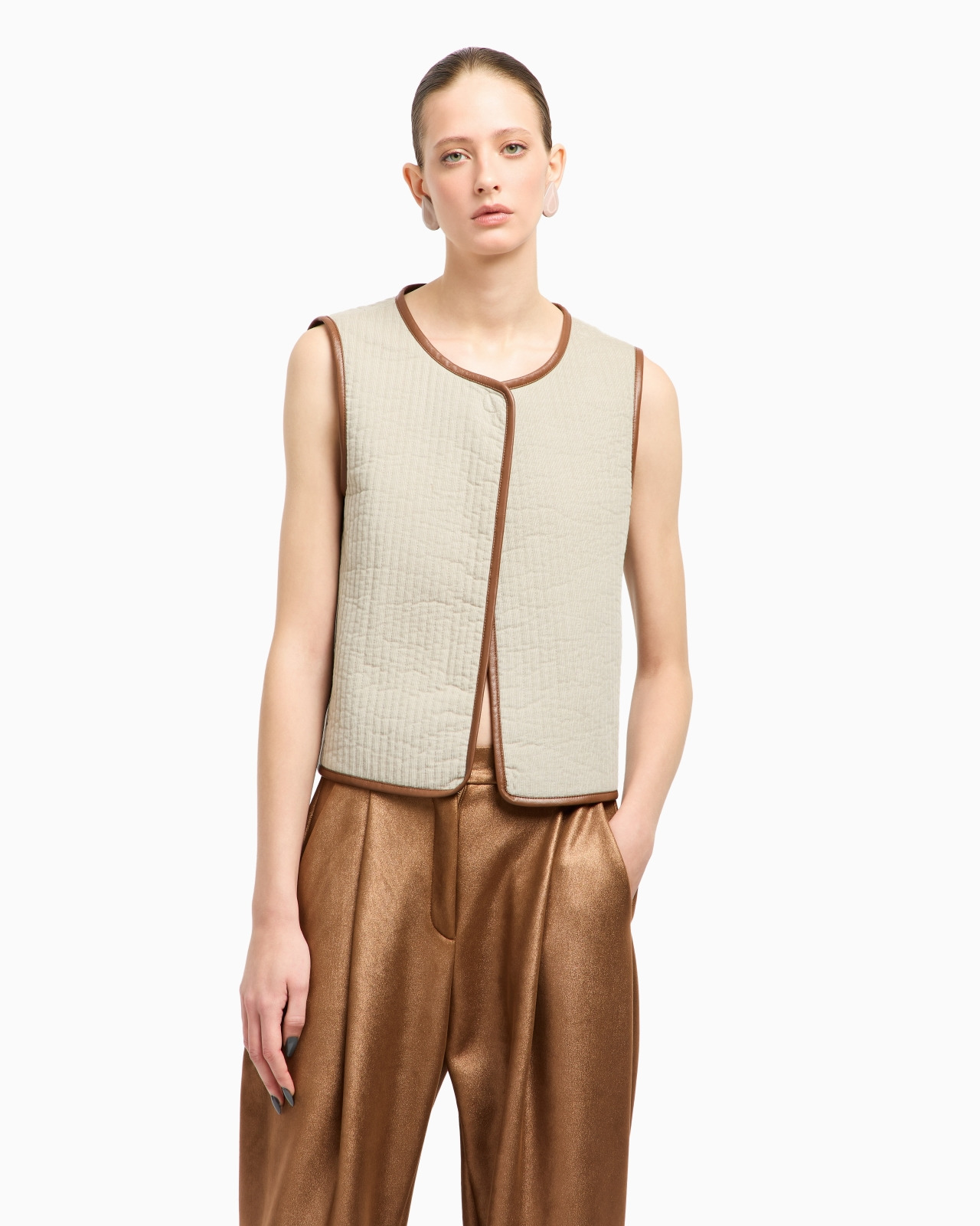 ASV SINGLE-BREASTED WAISTCOAT IN TRIPLE SILK GEORGETTE - 4