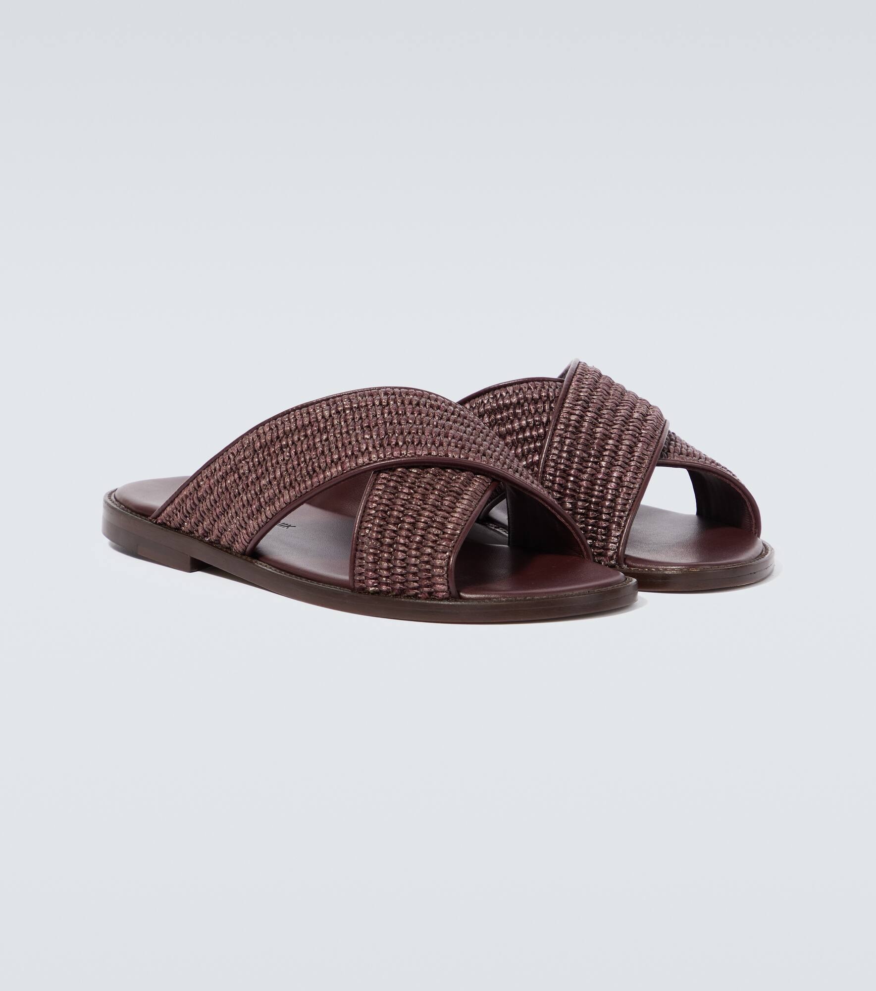 Otawi leather-trimmed raffia sandals - 5
