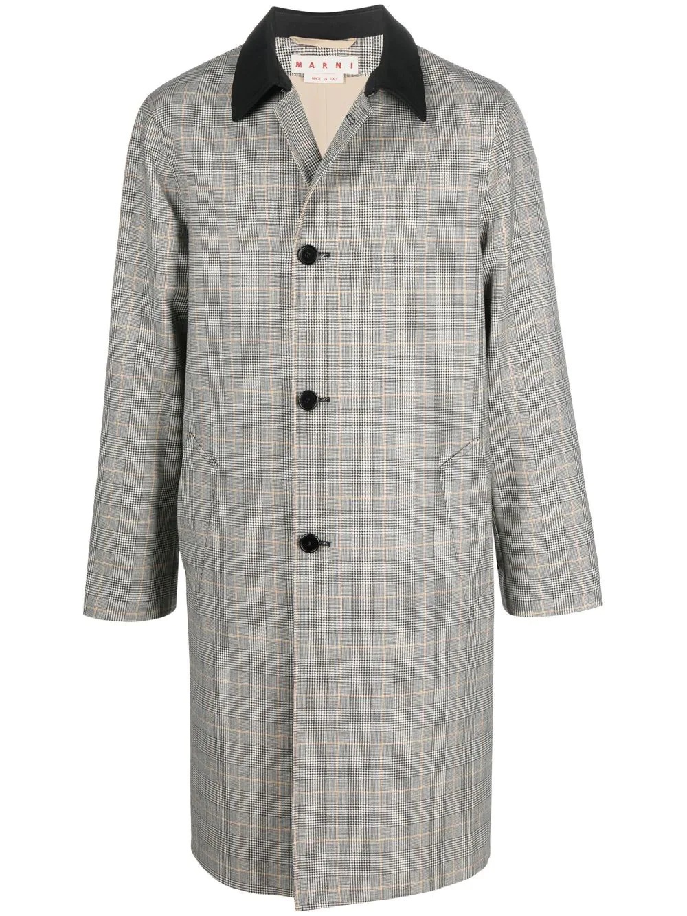 single-breasted check-print coat - 1