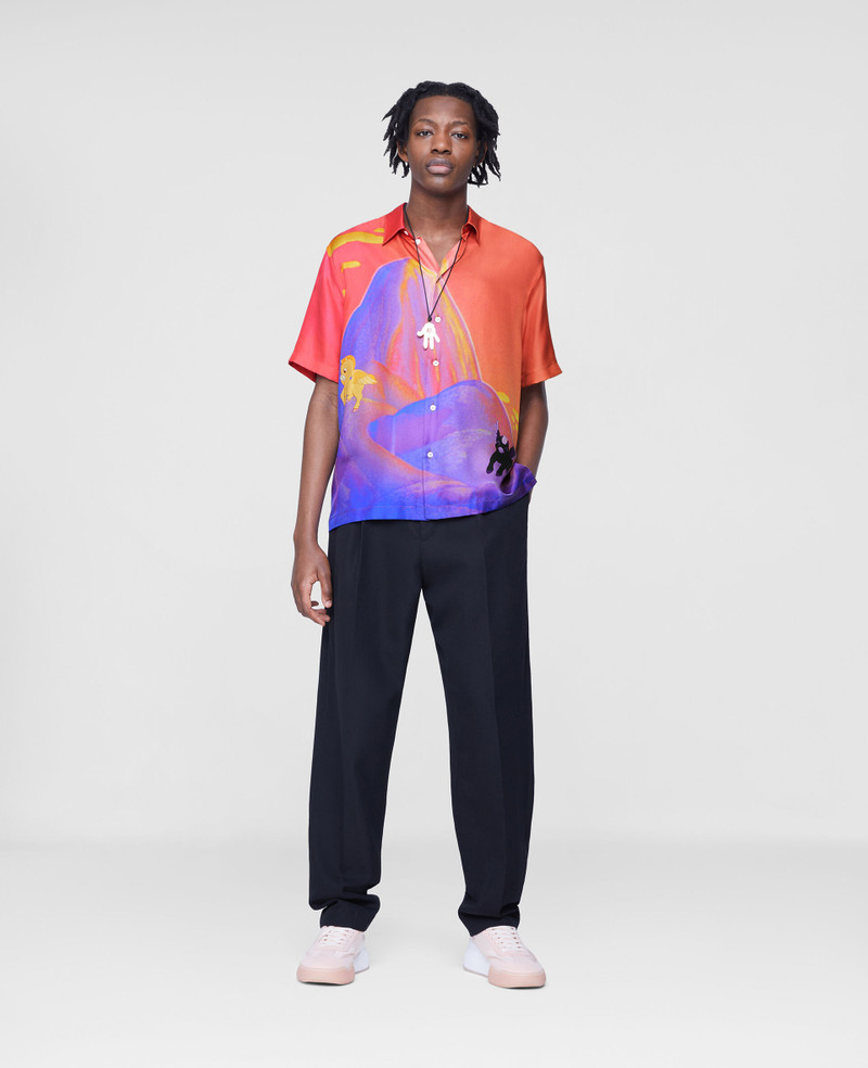 Fantasia Landscape Print Silk Shirt 4