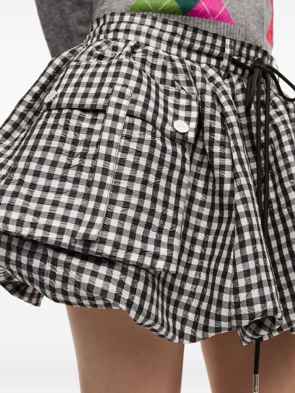 checked bubble skirt - 5
