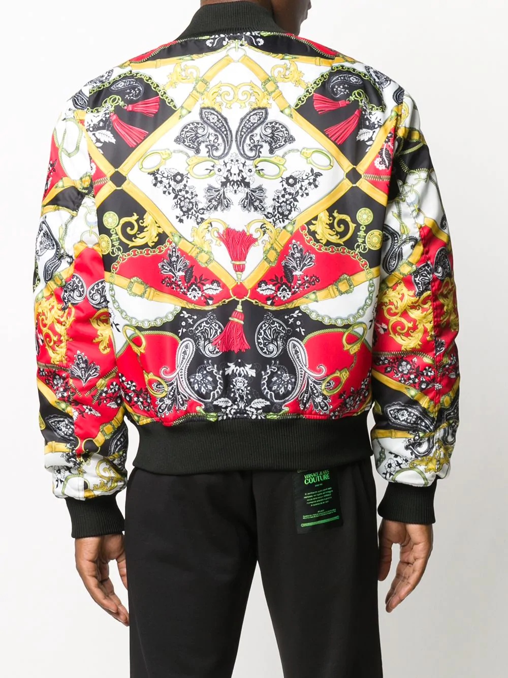 baroque print bomber jacket - 4