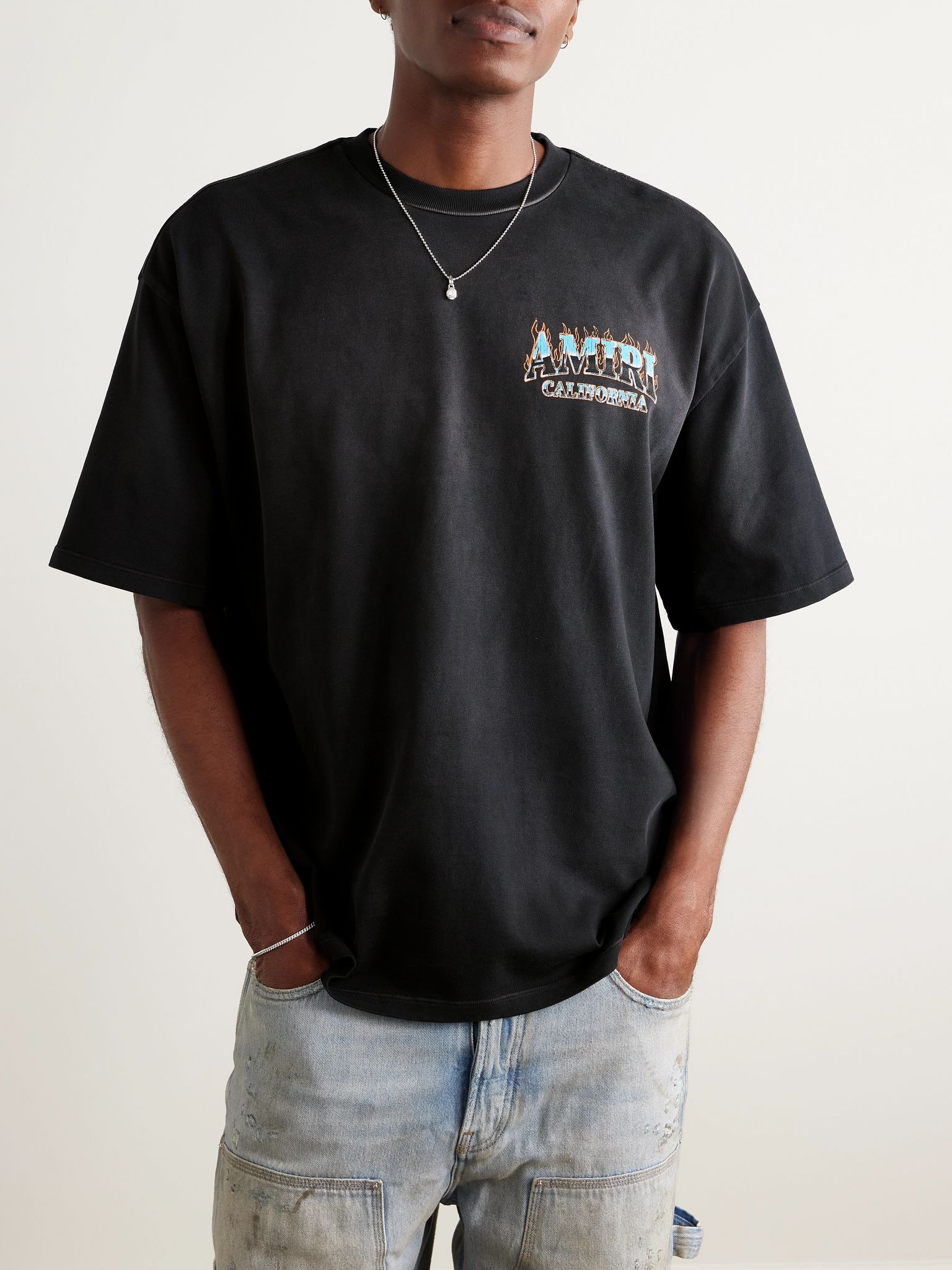Sunny Place Logo-Print Cotton-Blend Jersey T-Shirt Black - 3