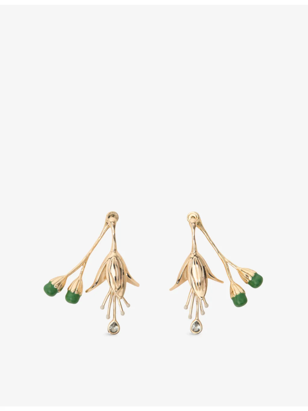 Tulip Gold-Toned Brass Earrings - 1