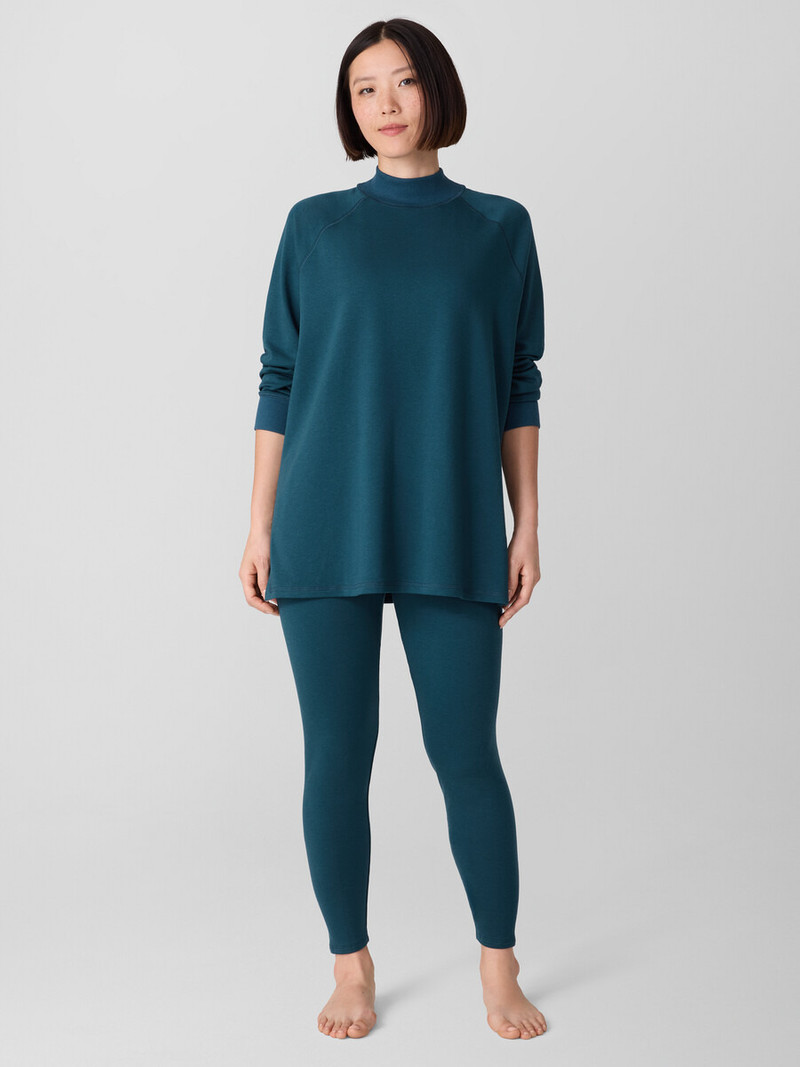 Cozy Brushed Terry Mock Neck Long Top 7