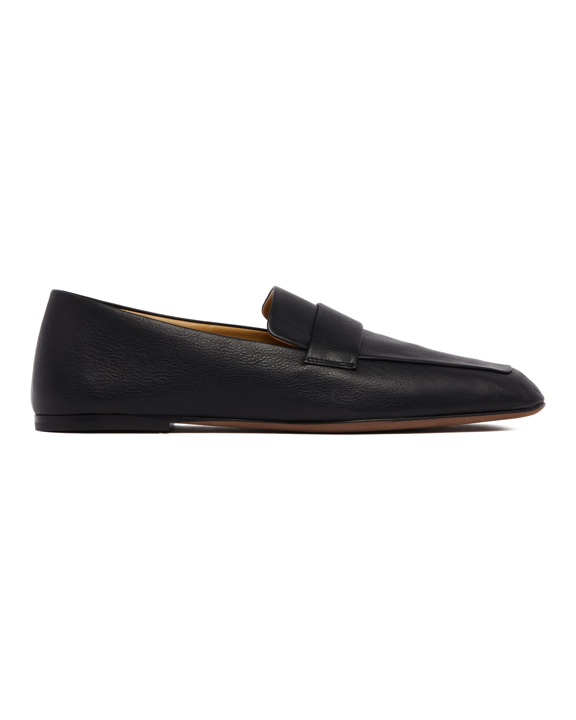 Black Square Leather Loafers - 2
