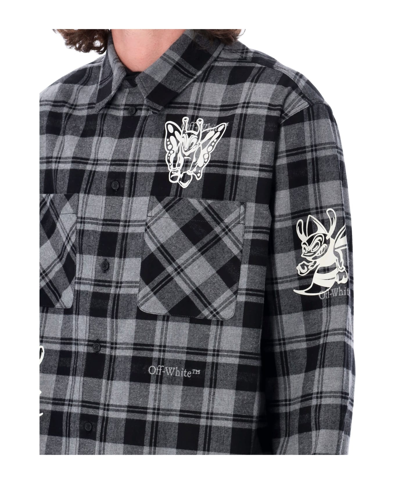 Off-White Character Check Flannel Shirt | italist | REVERSIBLE
