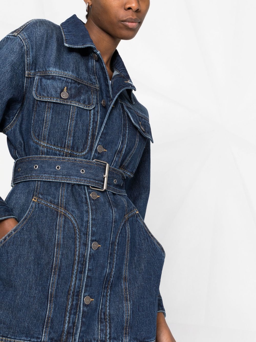 De-Flaminia belted denim jacket - 3