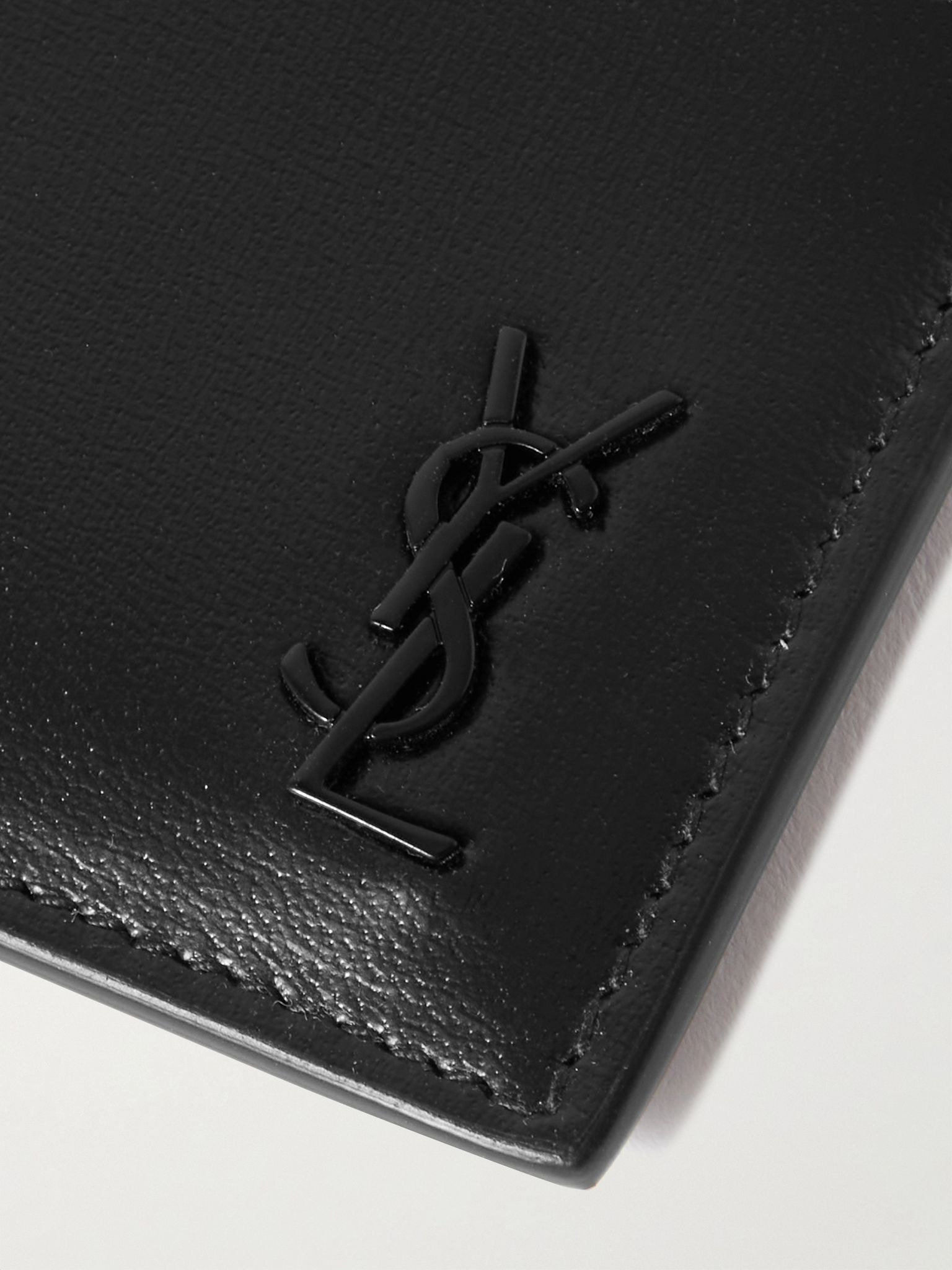 Cassandre Logo-Appliquéd Leather Cardholder Black - 3