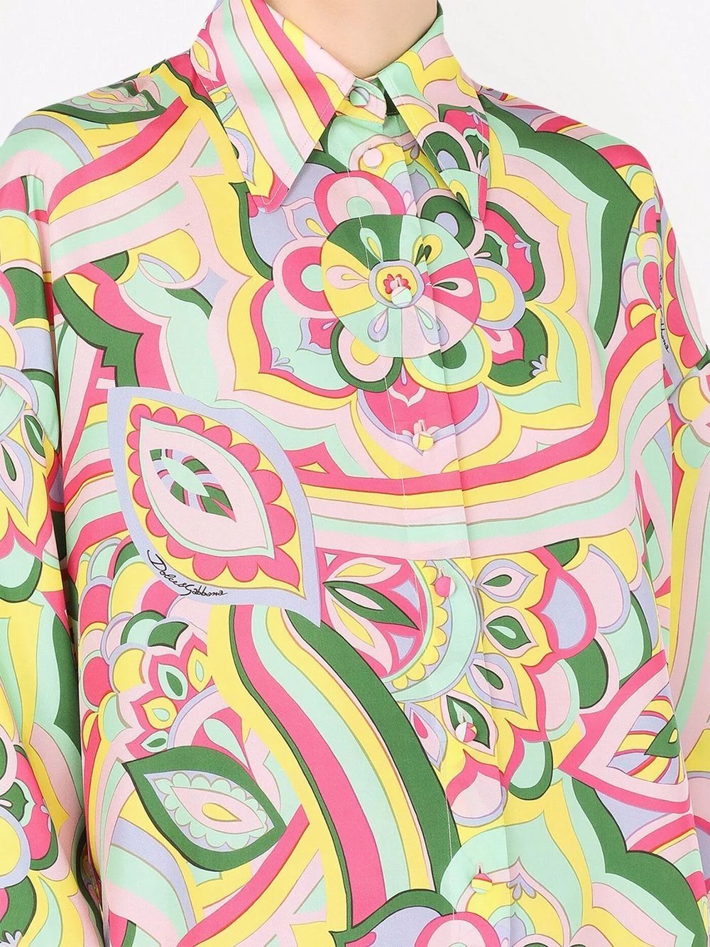 abstract-print silk shirt - 5