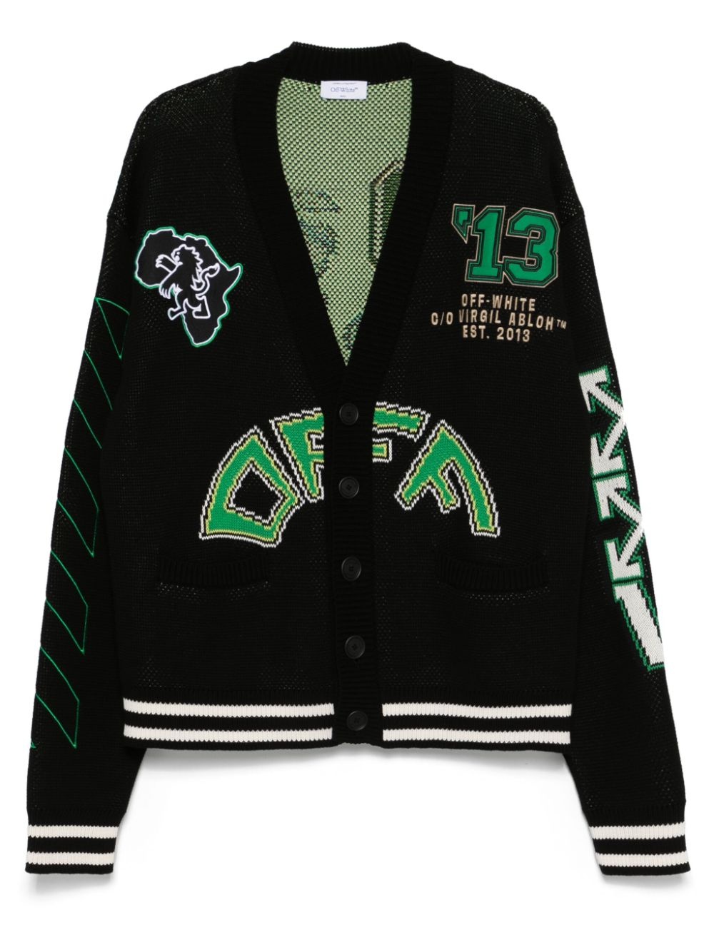 patch-detailing cardigan - 1