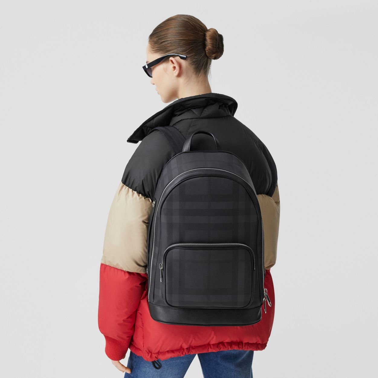 London Check and Leather Backpack - 3