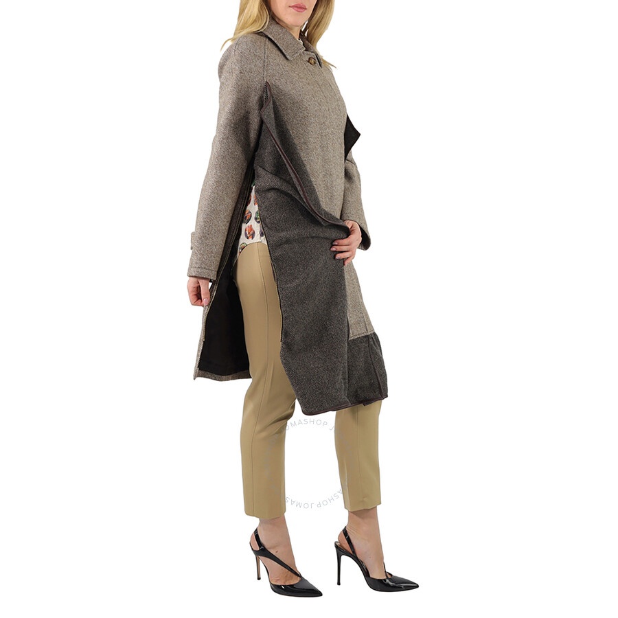 Burberry Scarf Detail Wool Mohair Tweed Car Coat - 5