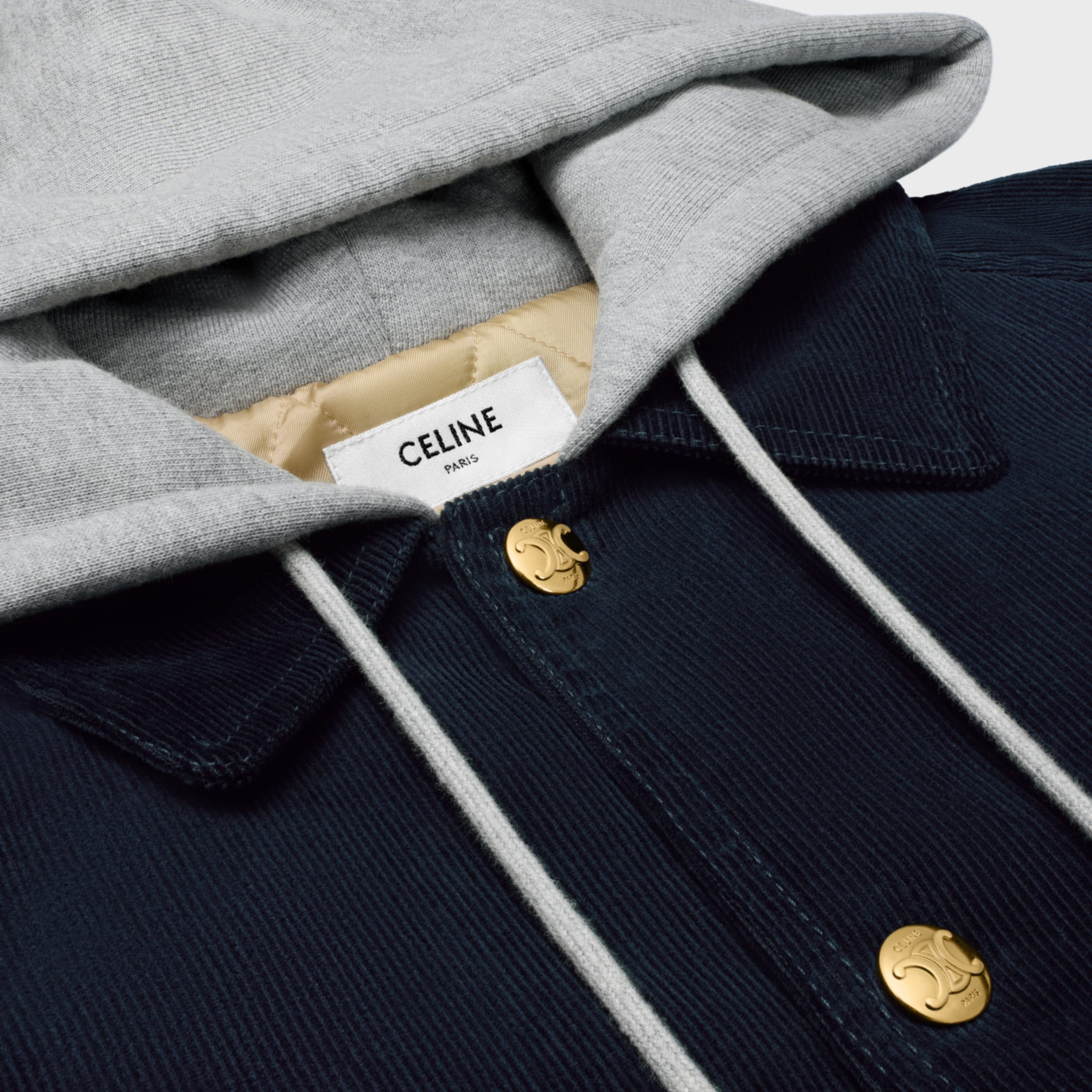 triomphe car coat jacket in corduroy - 3