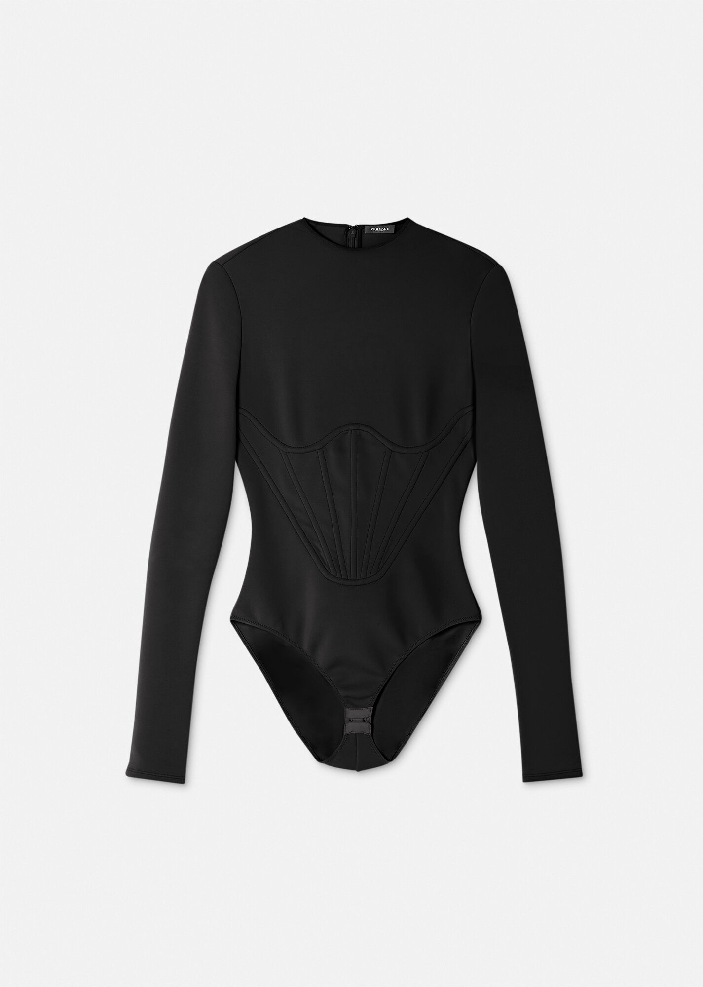 Black Corset panel jersey bodysuit, Versace