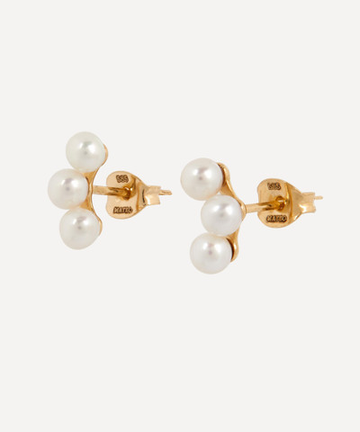 MATEO 14ct Gold The Pearl Stud Earrings outlook