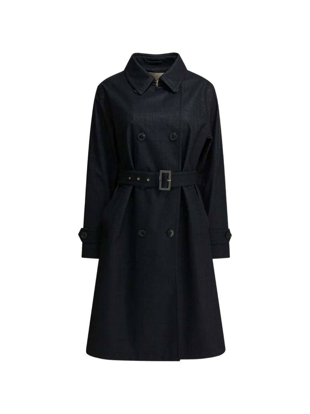 double-breasted belted coat - 1