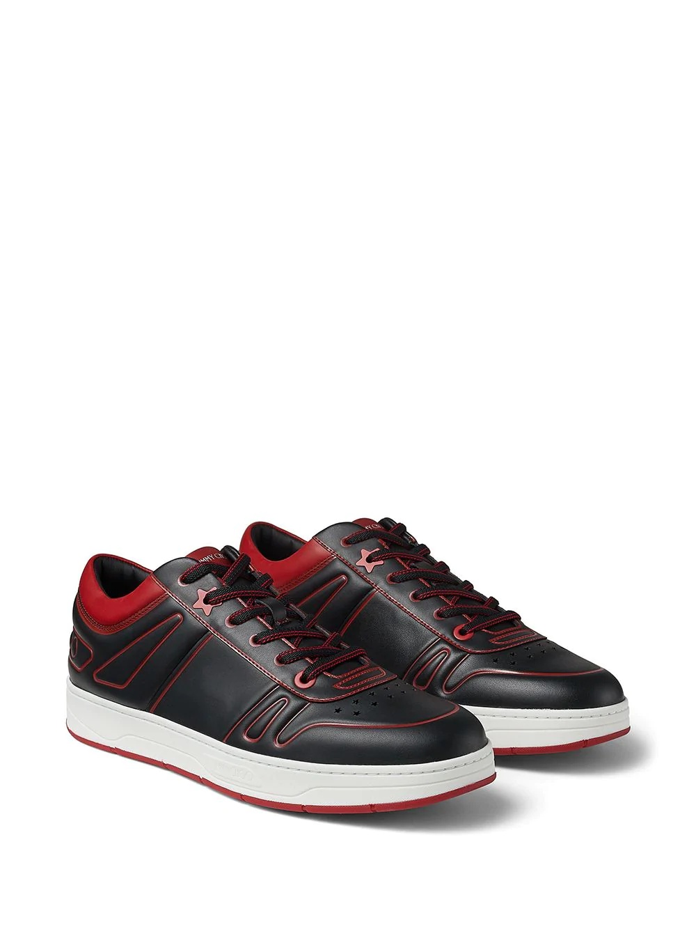 two-tone calf leather sneakers - 2