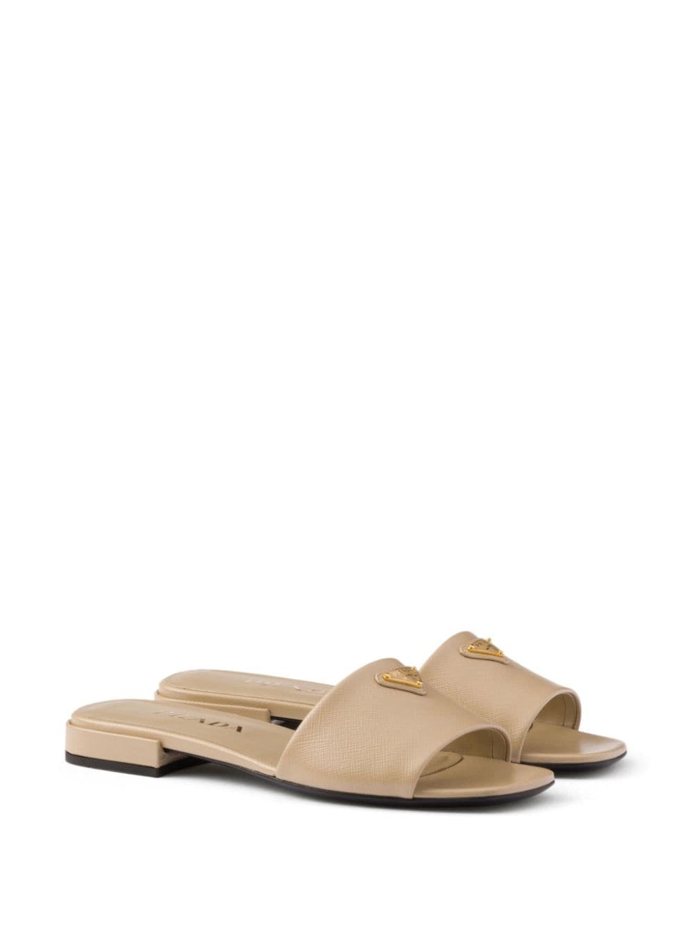 Saffiano patent-leather slides - 2