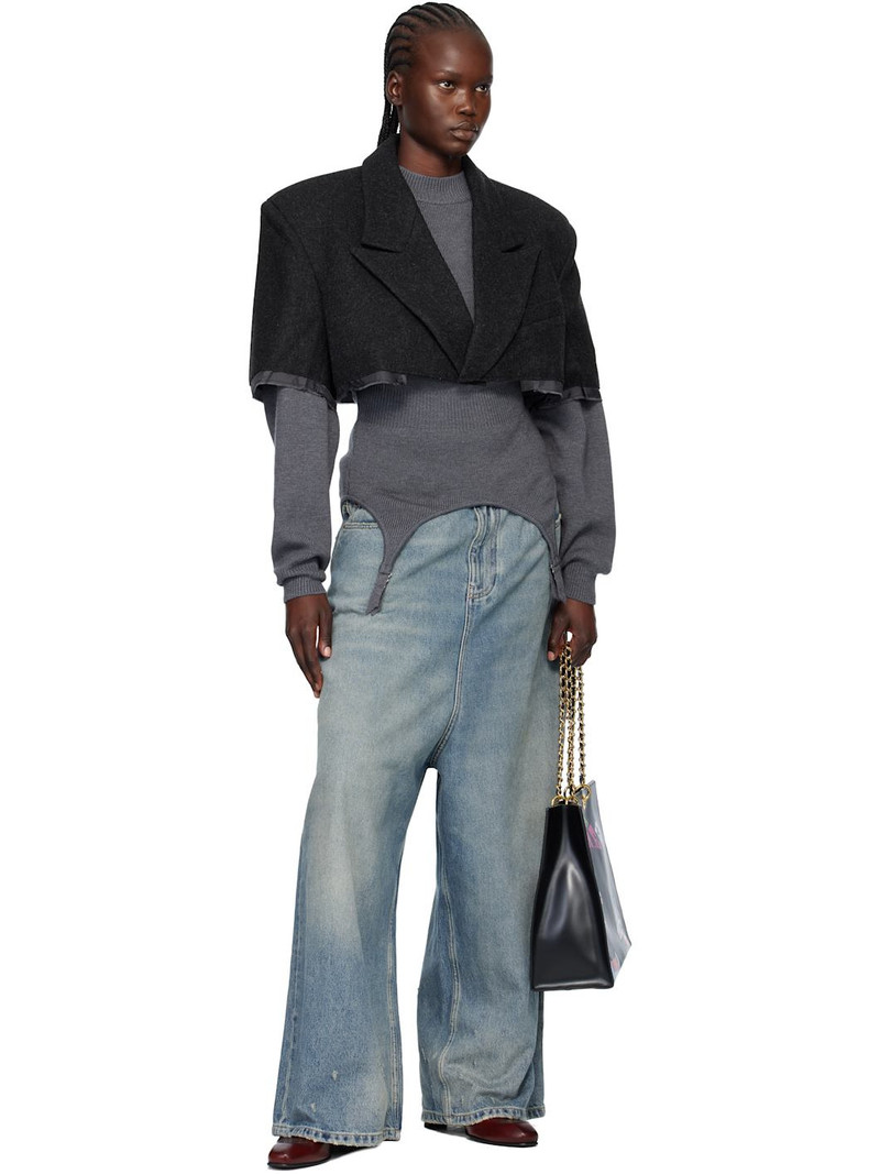 VAQUERA Gray Chopped Blazer outlook