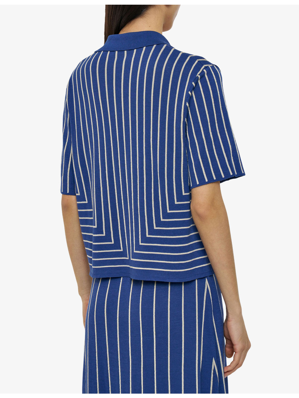 Geometric-Pattern Open-Collar Viscose, Silk and Cotton-Blend Top - 4