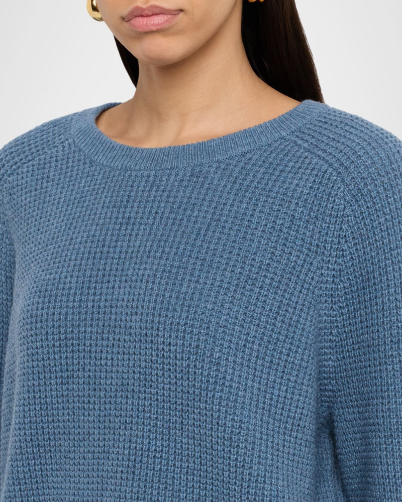 Crewneck Cotton-Cashmere Thermal Knit Top 5