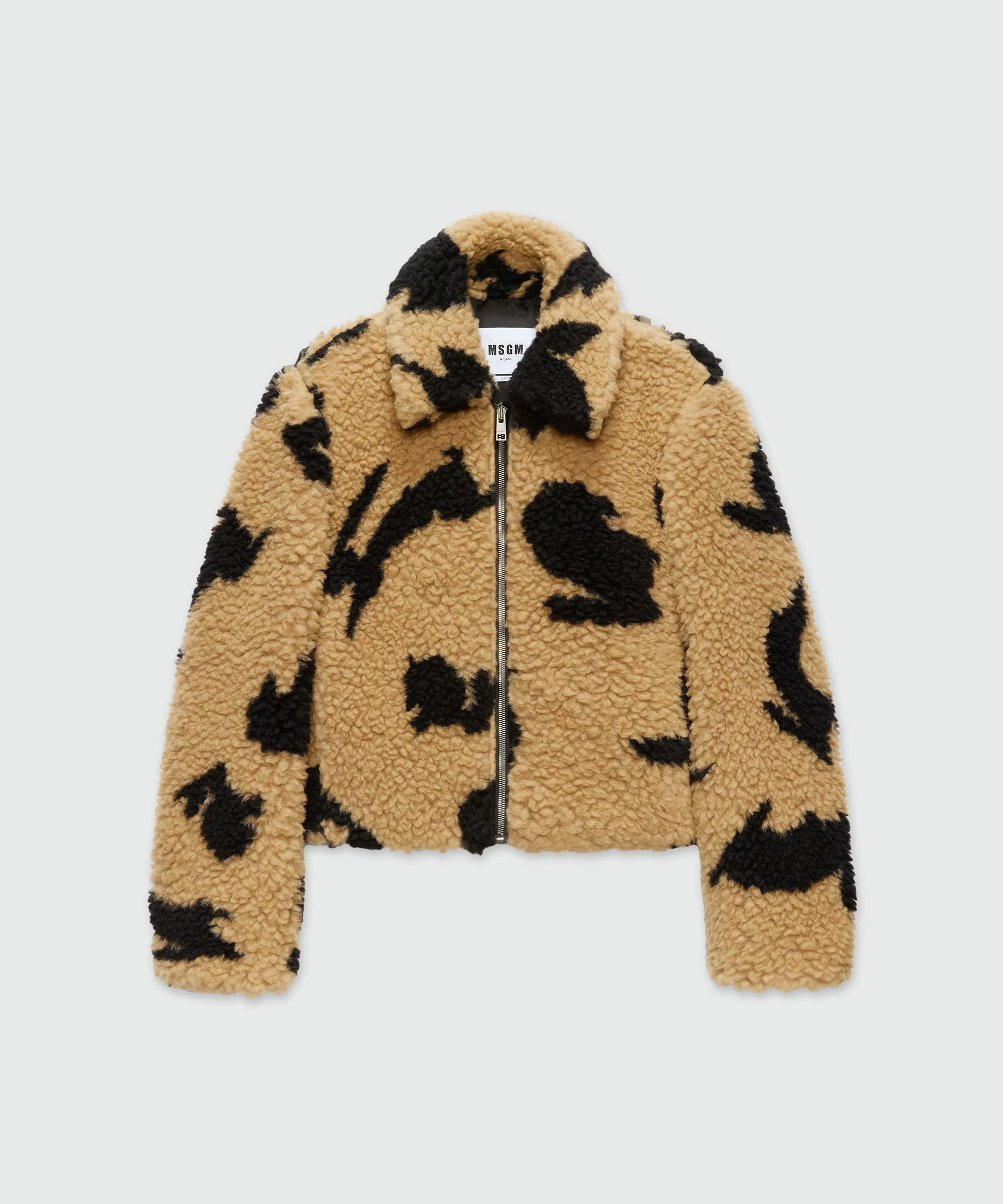 Beige teddy jacket with "Follow the Rabbit®" motif - 1