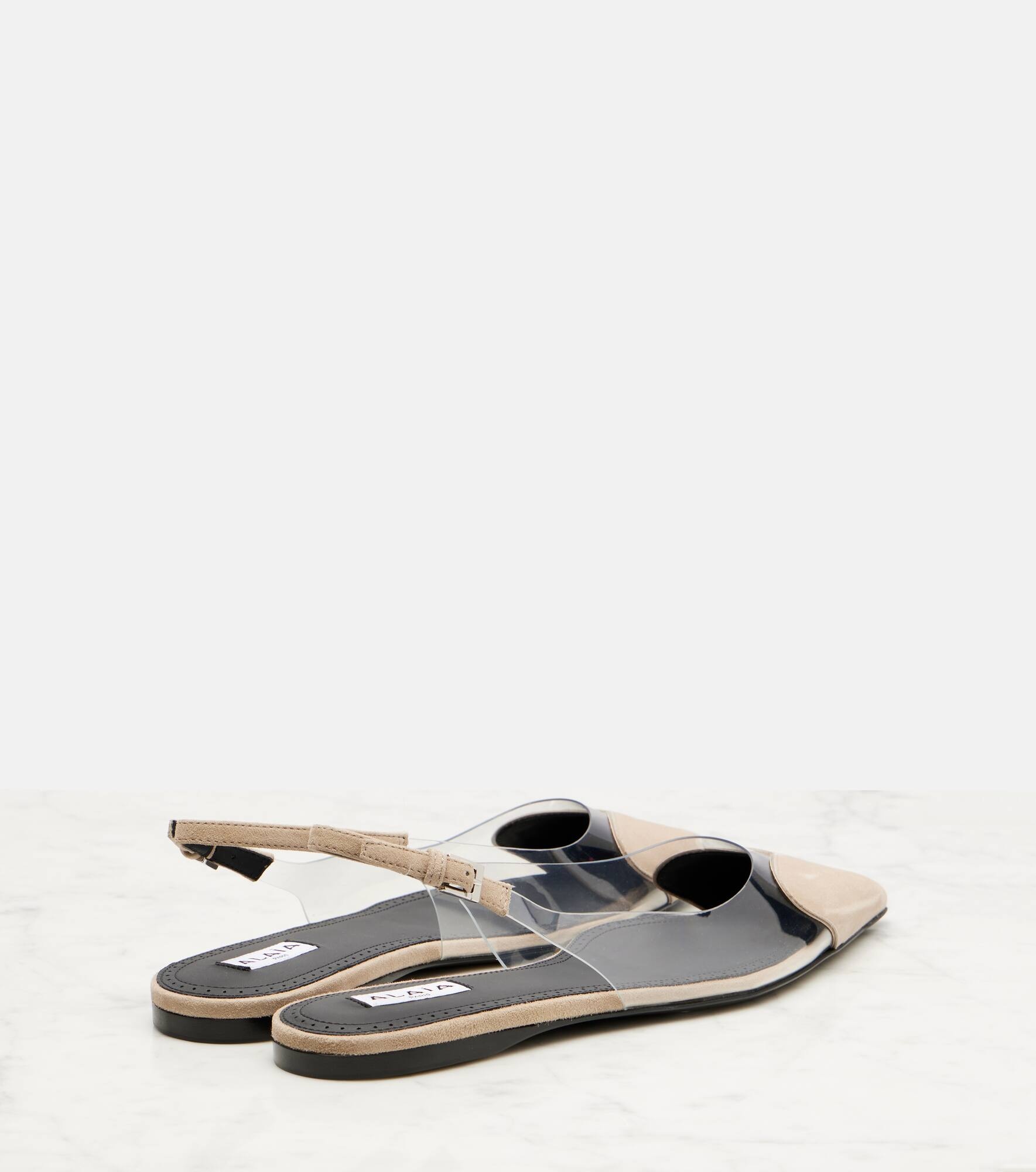 Cœur suede and PVC slingback ballet flats - 2