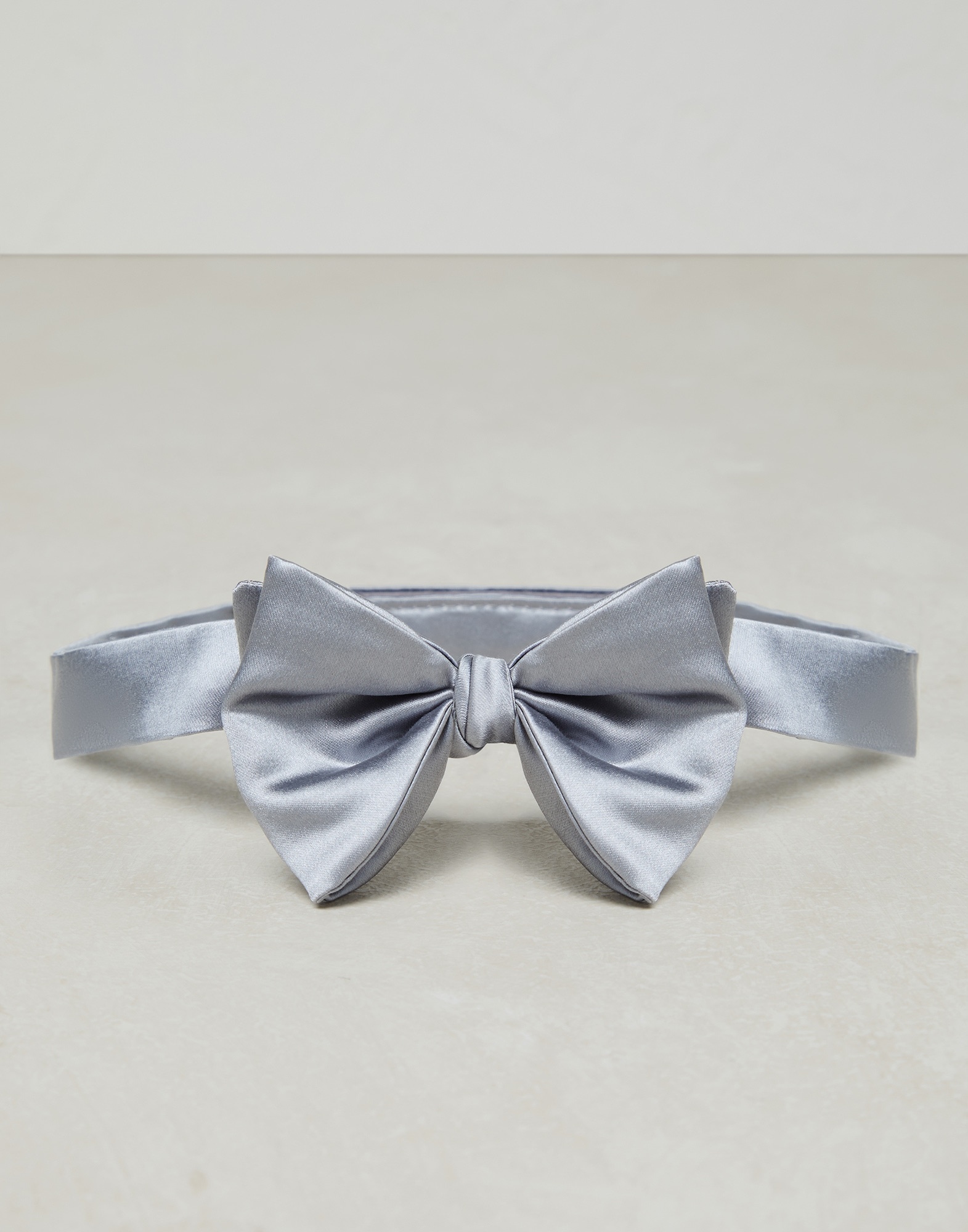 Cotton and silk satin bow tie - 1