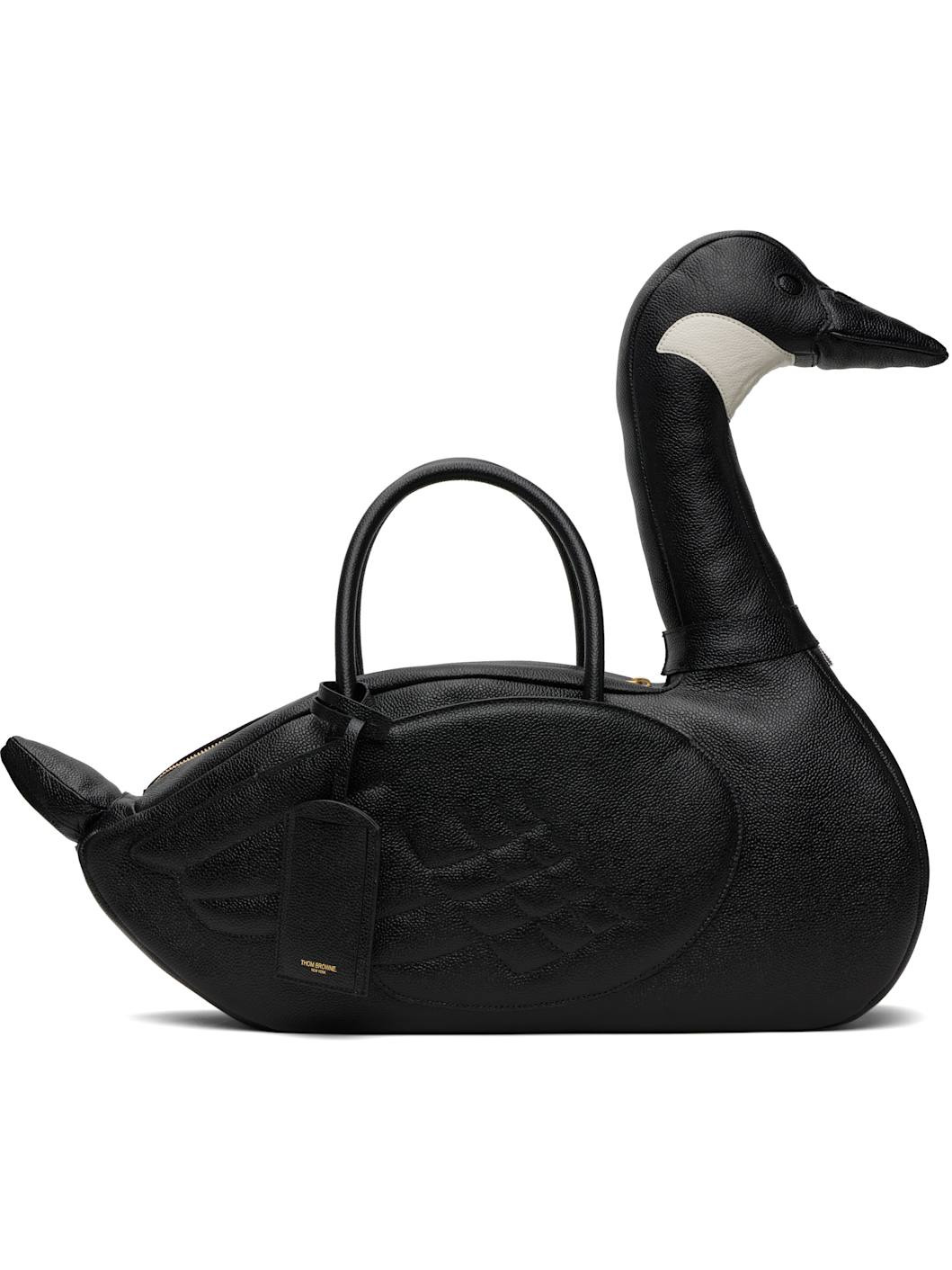 Black Pebble Grain Goose Bag - 1