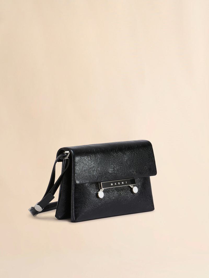 BLACK CRAQUELÉ PATENT LEATHER SMALL ENVELOPE BAG 6