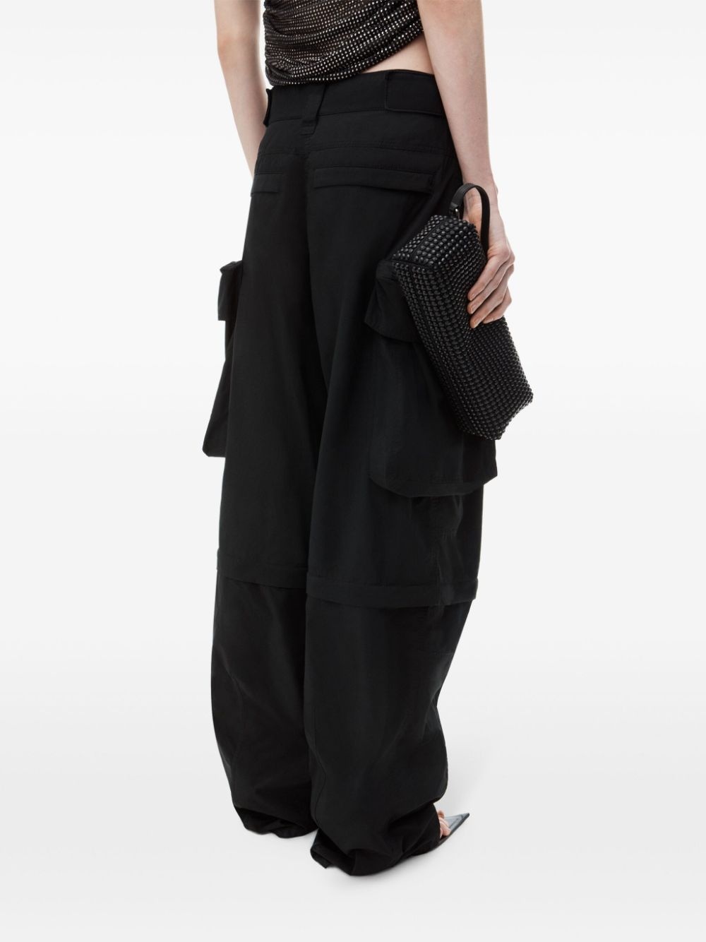 panelled wide-leg cargo trousers - 4
