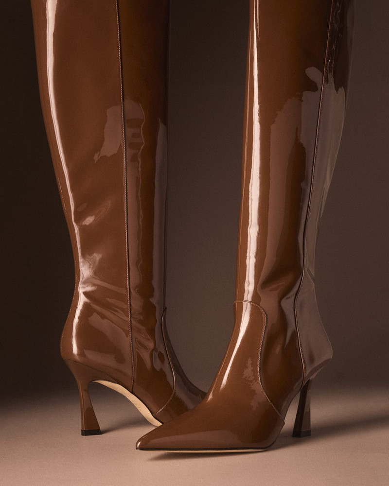 Stuart Weitzman 85mm Vinnie Patent Leather Knee-High Boots outlook