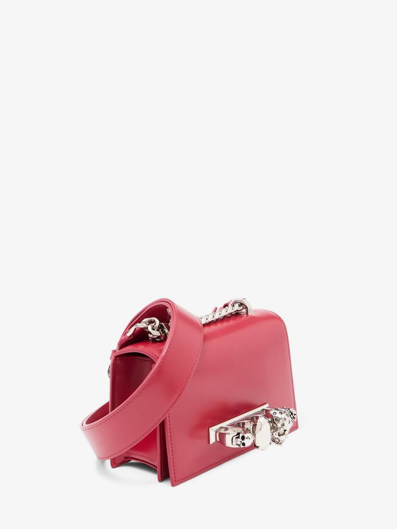 Alexander McQueen Women's The Biker Mini Jewelled Satchel in Lipstick Red outlook