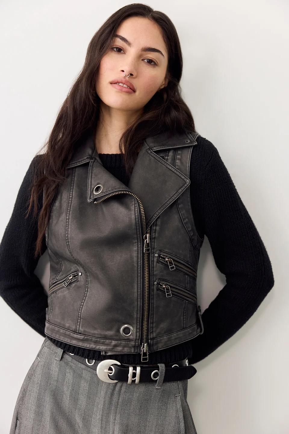 We The Free Dark Matter Vegan Leather Vest - 1