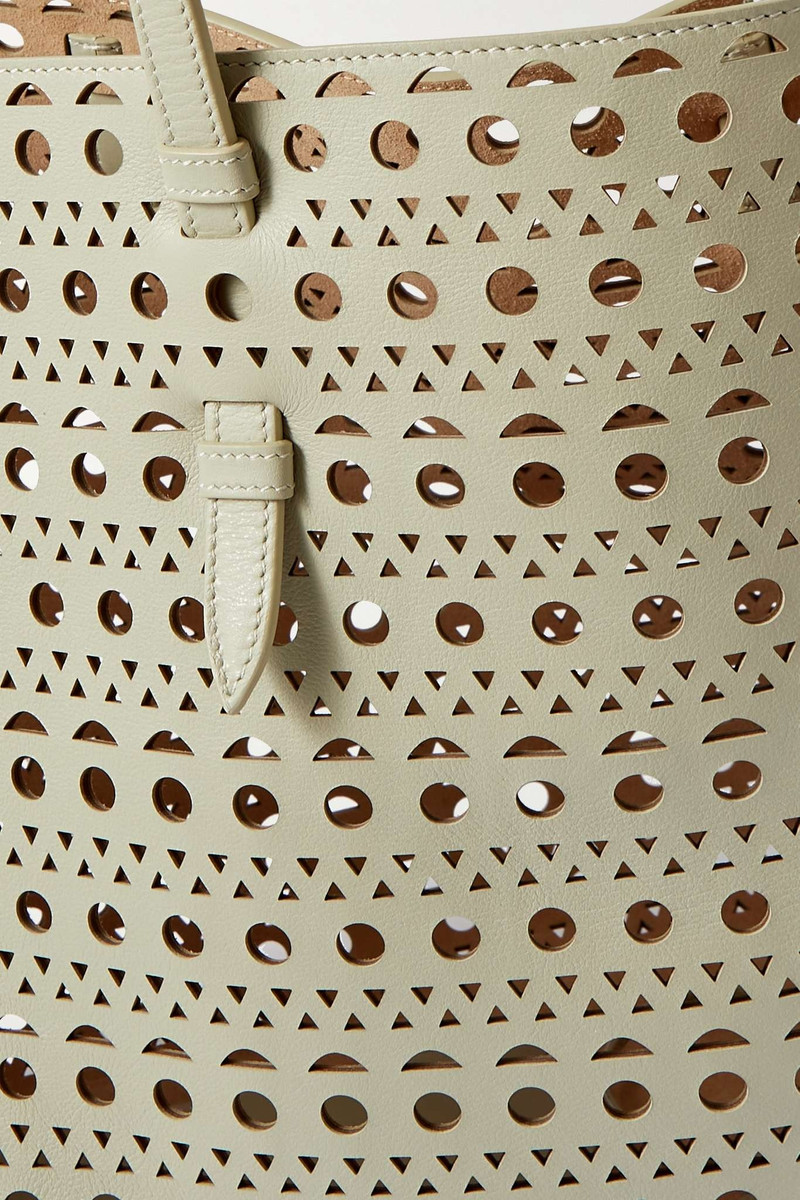 Mina 44 laser-cut leather tote 4