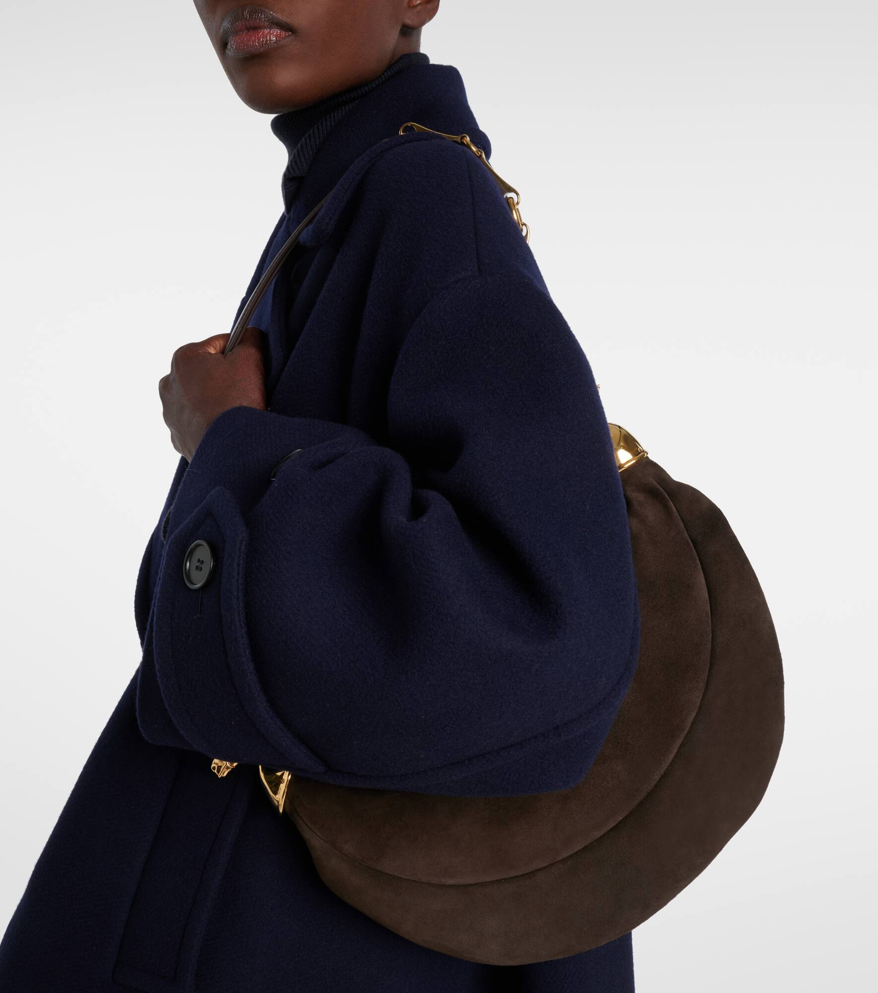 Chain Horse Small suede shoulder bag - 7
