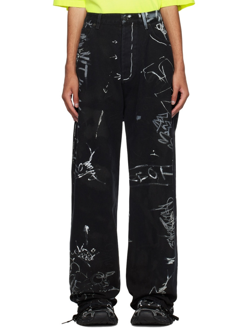 Black Printed Jeans 1