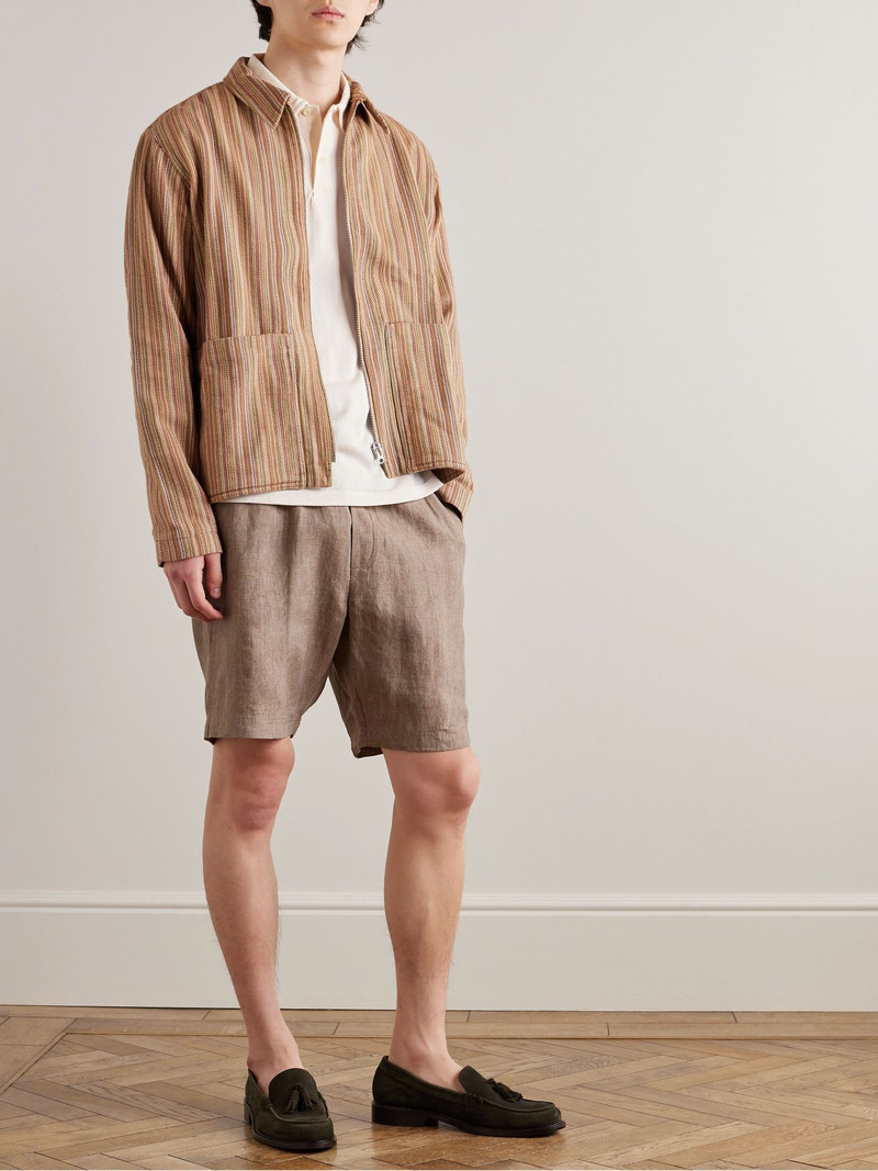 Sunspel Riviera Slim-Fit Cotton-Mesh Polo Shirt Beige outlook