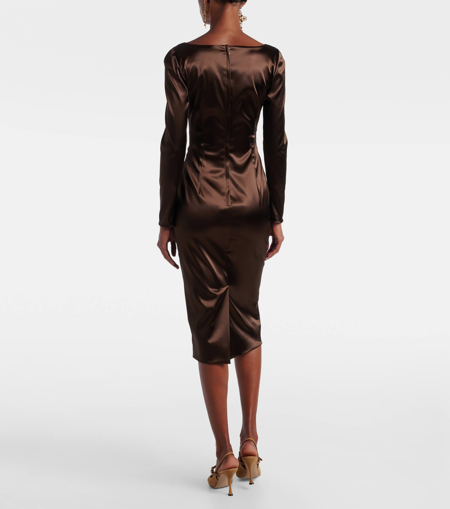 Satin midi dress - 3