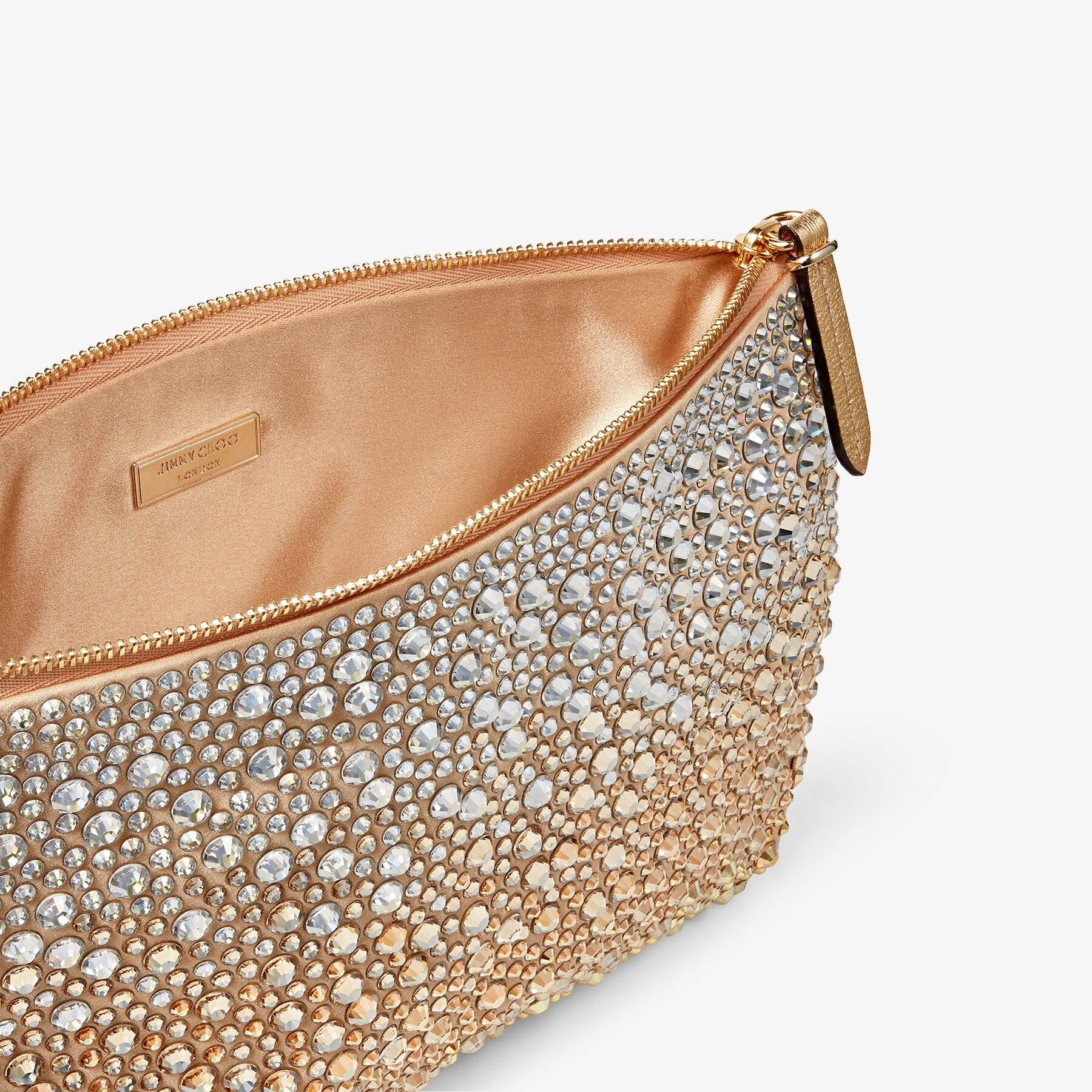 Callie
Gold Satin Bag with Dégradé Crystals - 4