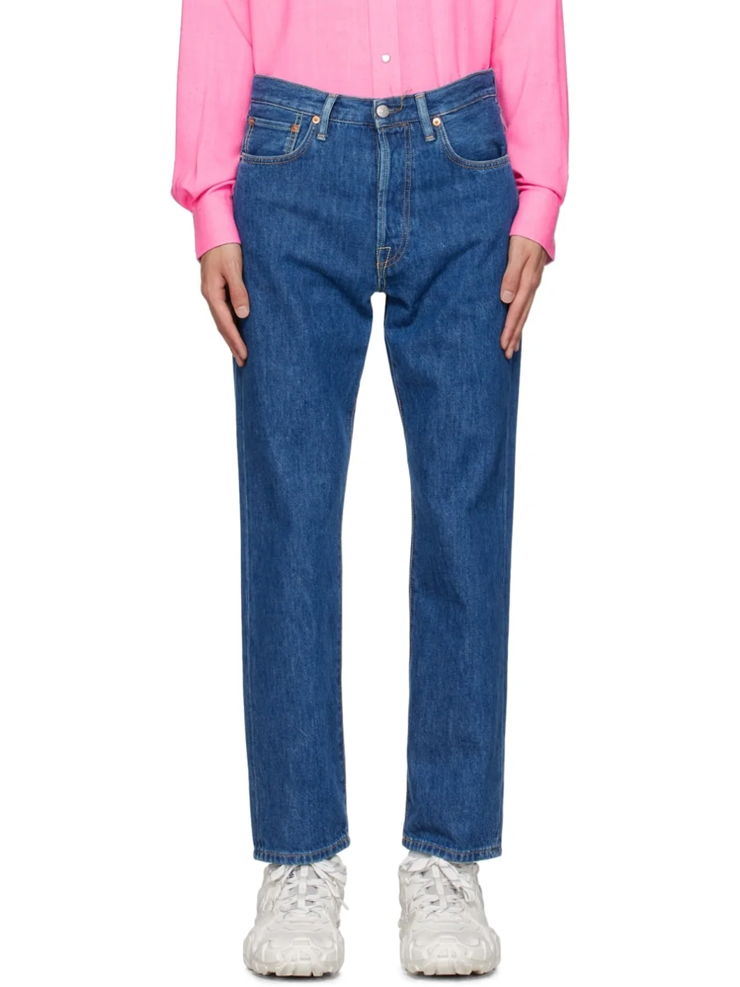 Blue Straight-Leg Jeans - 1