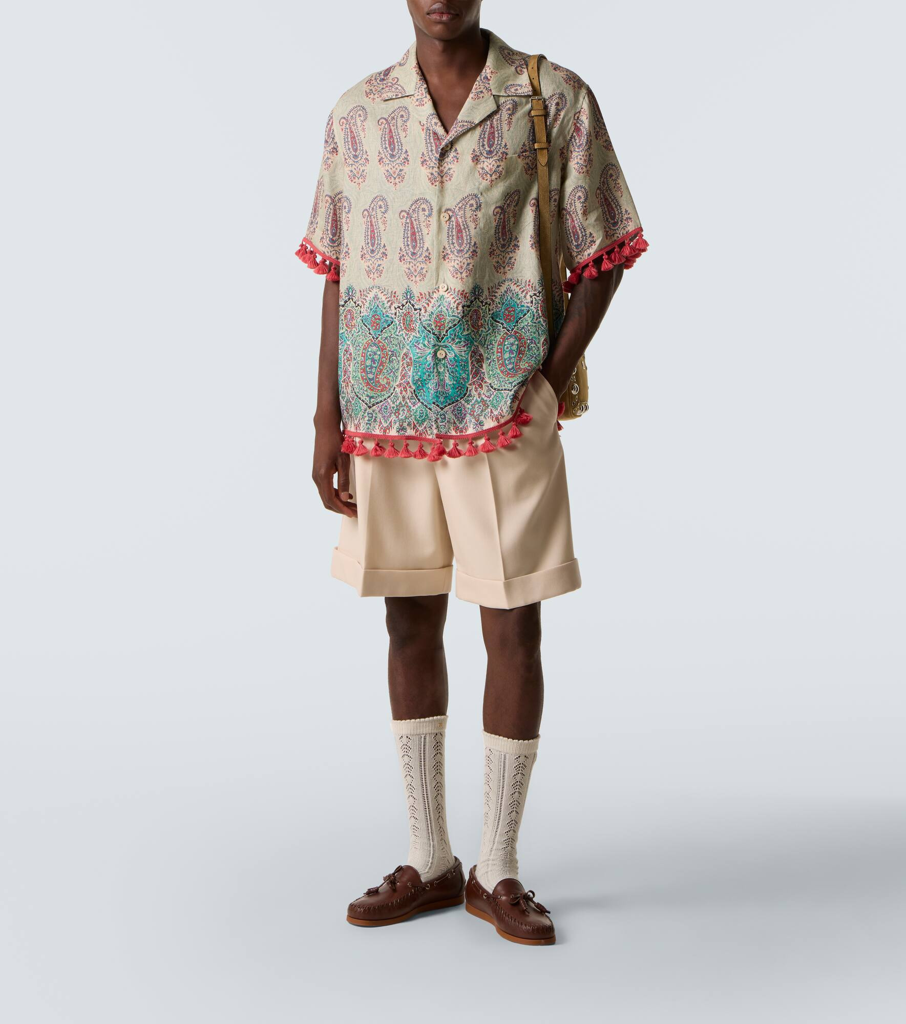 Paisley linen bowling shirt - 2