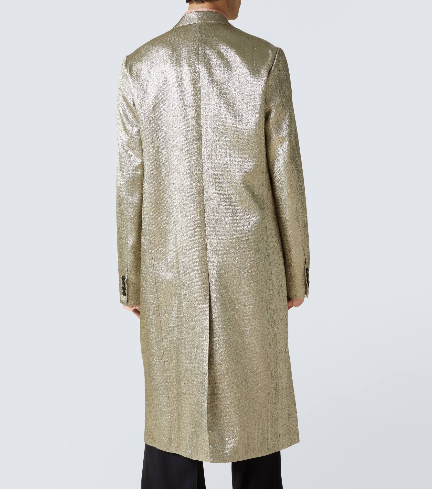 Double-breasted lamé coat - 4