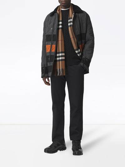 Burberry Classic-check fringed scarf outlook