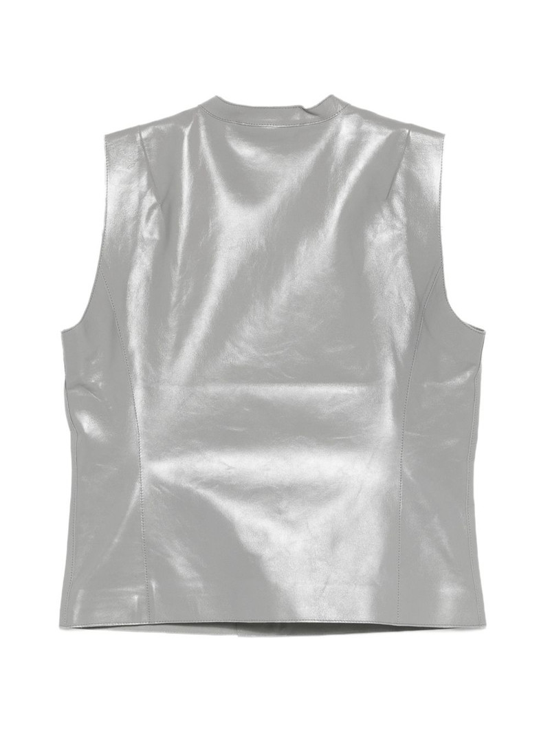 SAPIO metallic-finish sleeveless gilet outlook